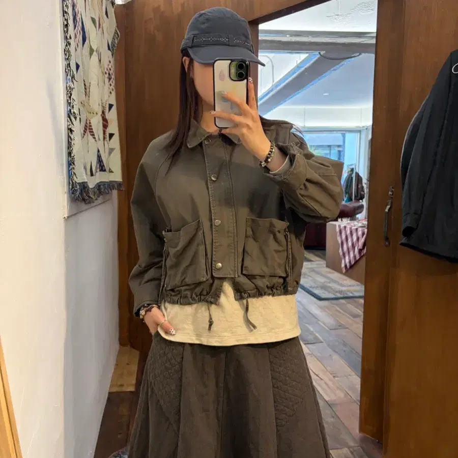 빈티지 여성 크롭 야상 자켓 h729