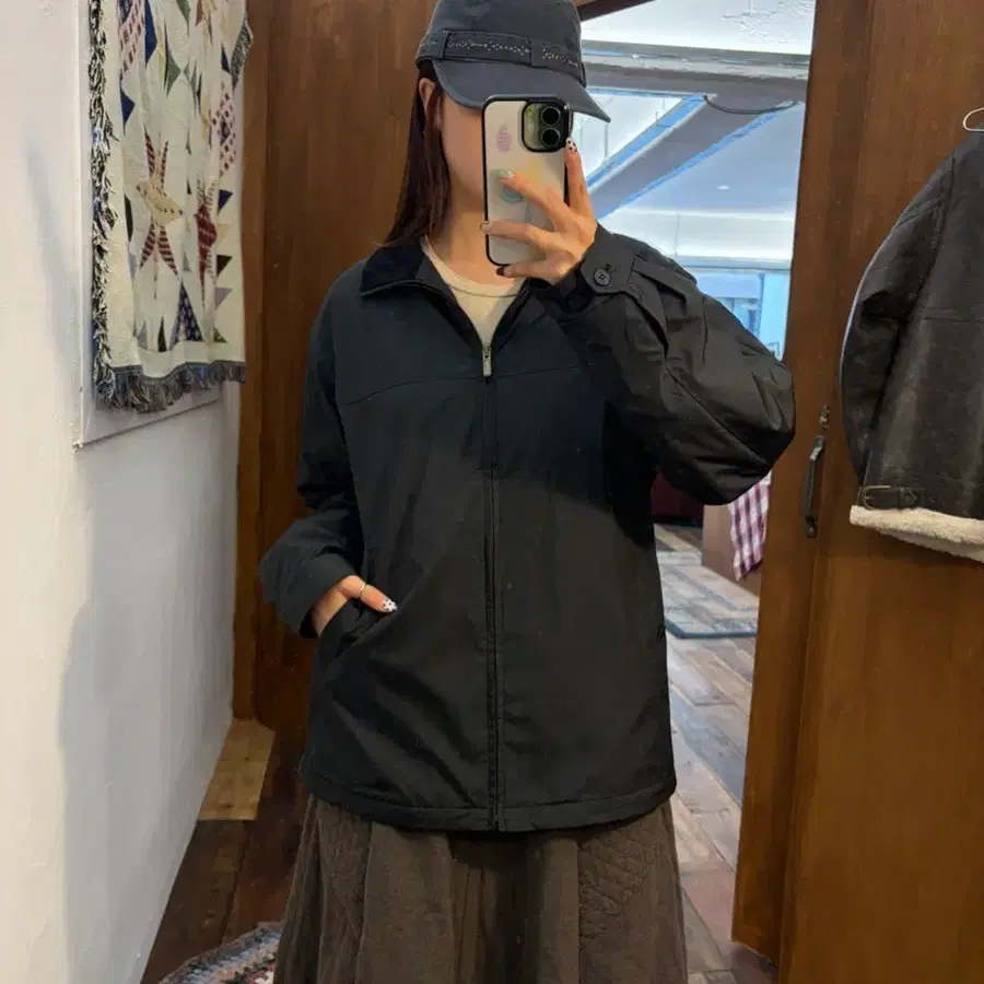 라코스테 블랙 기모 바람막이 자켓 h730