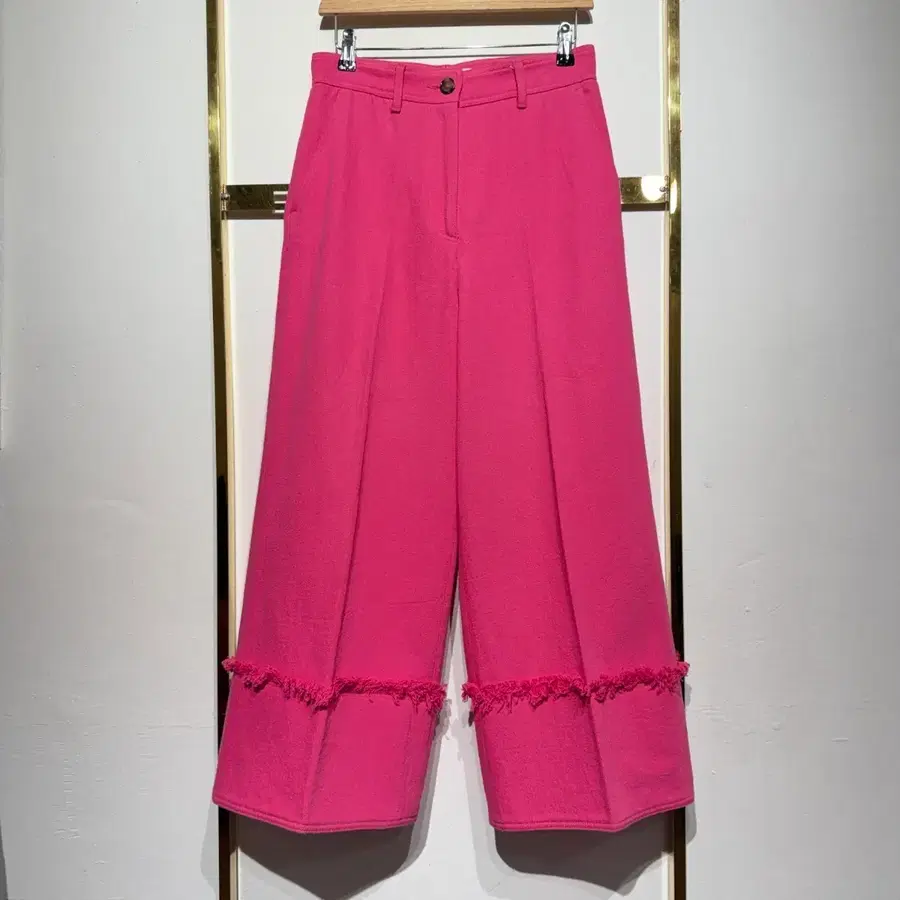 [MADE IN ITALY] MSGM 프린지 코튼 린넨 와이드 팬츠 (ITA 40)