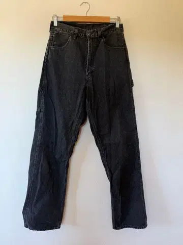 orSlow 블랙 데님 페인터 팬츠