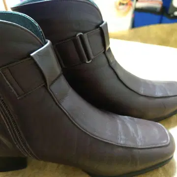 [ PISAZ 22.5cm 부츠 다크 브라운 가죽 지퍼 ]