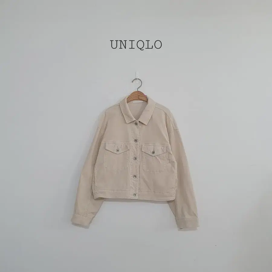 No.26100710 유니클로 코듀로이 크롭자켓 크림 베이지