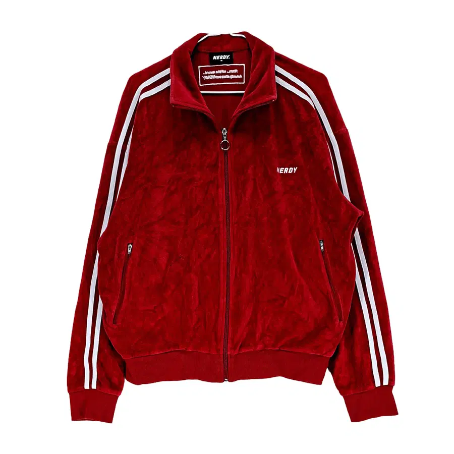 널디 100 스트릿한 벨벳져지트랙자켓 2021 레드 04275