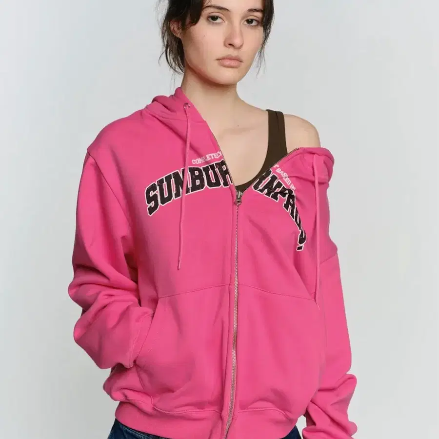 썬번프로젝트 SUNBURN BASIC LOGO HOODIE ZIP-UP 후드집업 마젠타