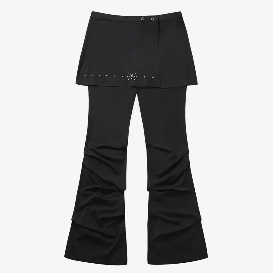 GEM SHIRRING WRAP SKIRT PANTS_BK