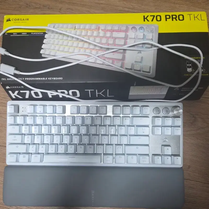 커세어 K70 PRO TKL MGX 화이트 래피드트리거 키보드