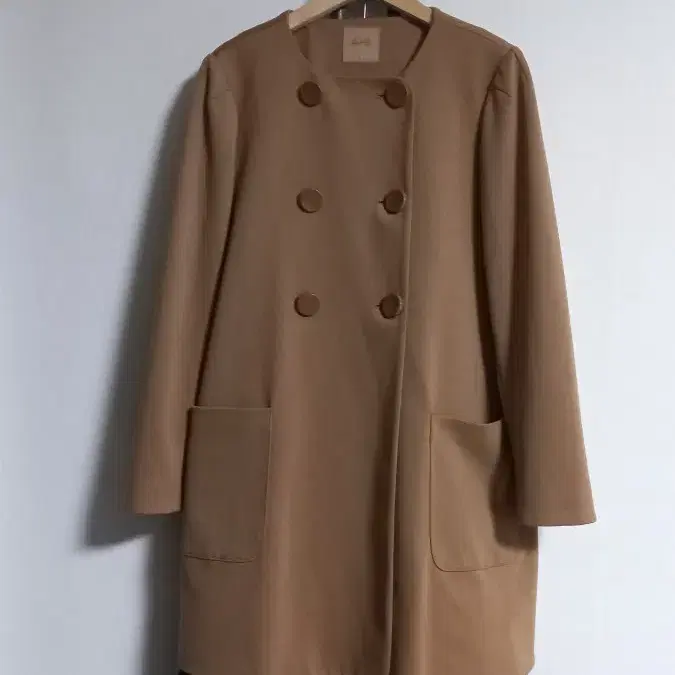 엣지 카멜 노카라 자켓 77
