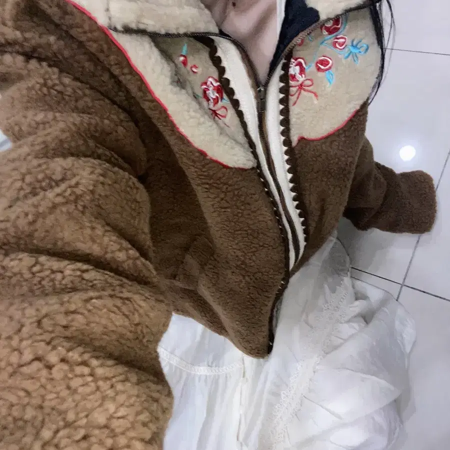 플리스 양털 빈티지 점퍼