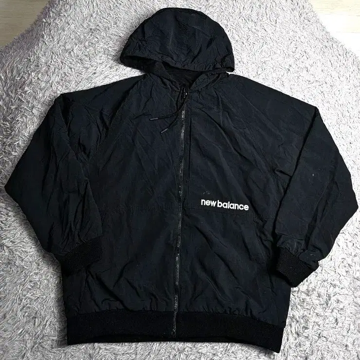 (R5)뉴발란스 양면 후드 바람막이 자켓 블랙 XL