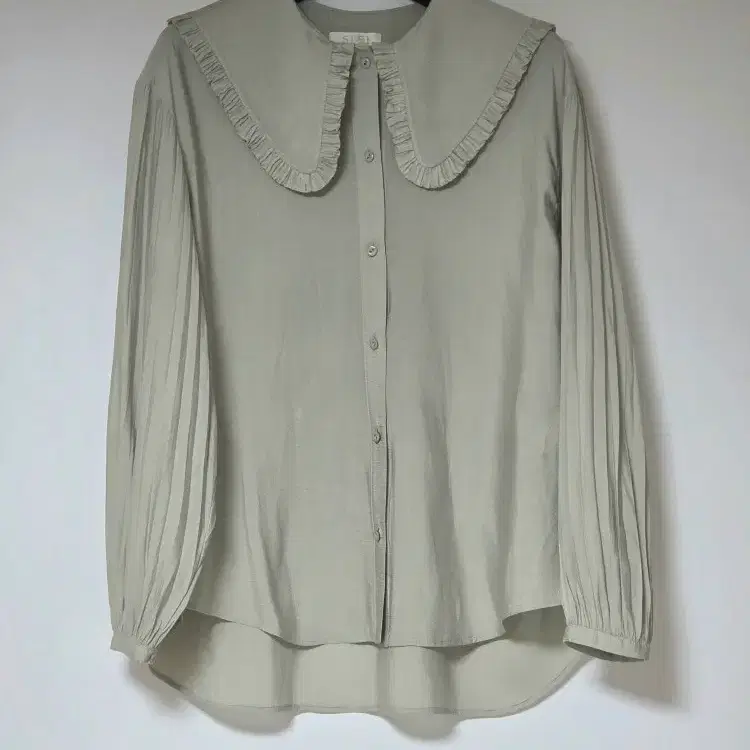 SJSJ 세일러 칼라 플리츠 소매 블라우스