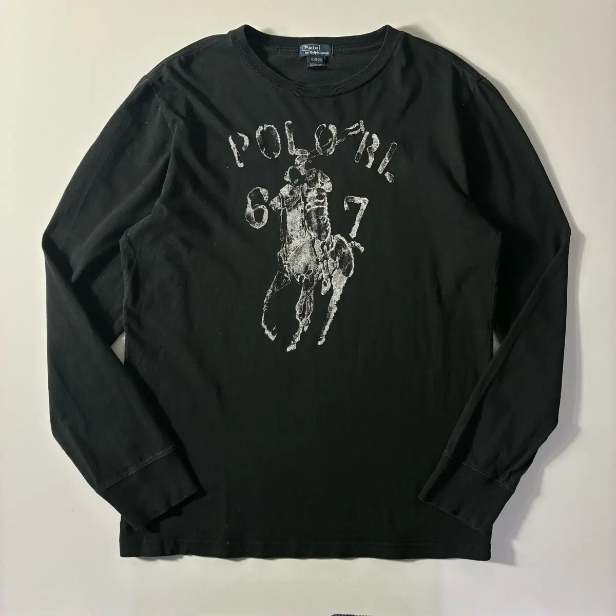 Polo Ralph Lauren Big Pony Print Long Sleeve Black T-shirt