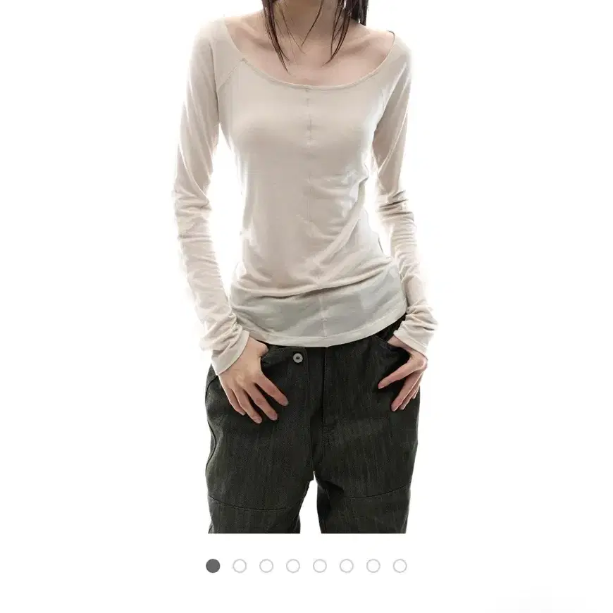 오호스 Flatseam long sleeve top oatmeal