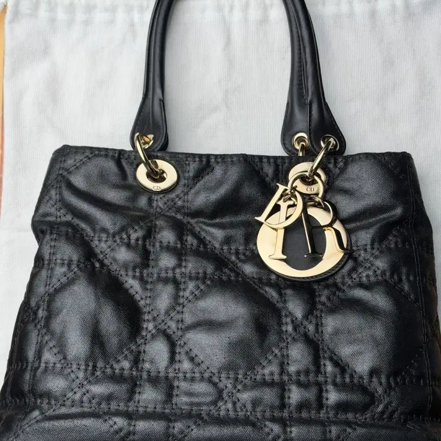 [Christian Dior] 디올 까나쥬 블랙 빈티지 토트백