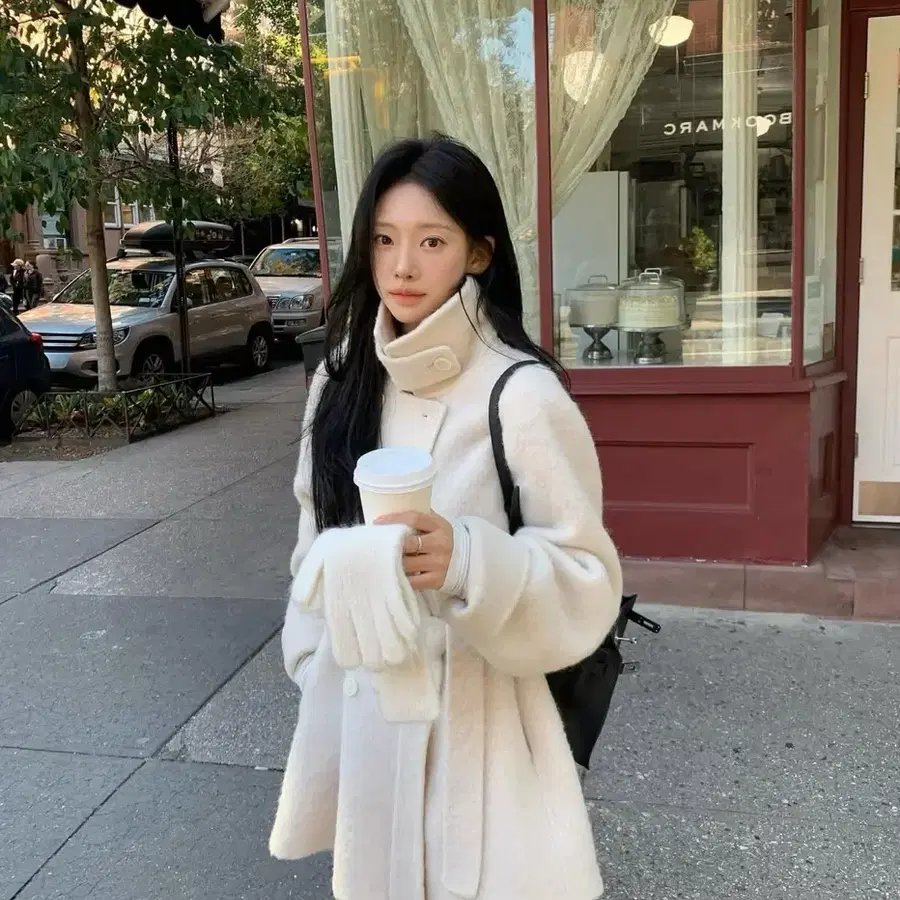 leeds 더위시 애쉬 알파카 하프 코트 새상품