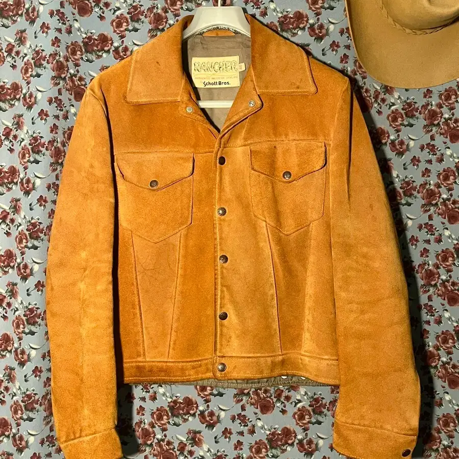 1970s schott western suede jacket camel(40)