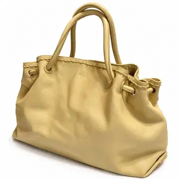 FURLA 훌라 천연 가죽 토트백 A4 수납 가능 대용량 크림색