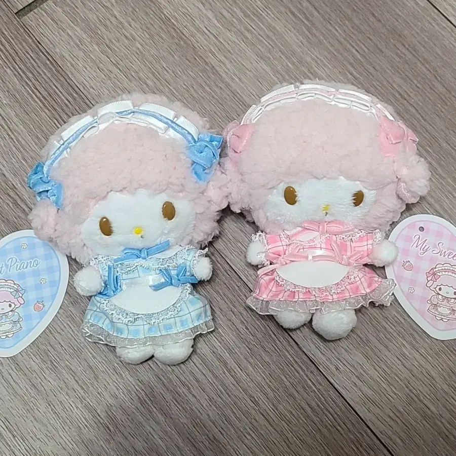 산리오 피아노 인형 카라비너 마스코트 핑크, 블루 일괄