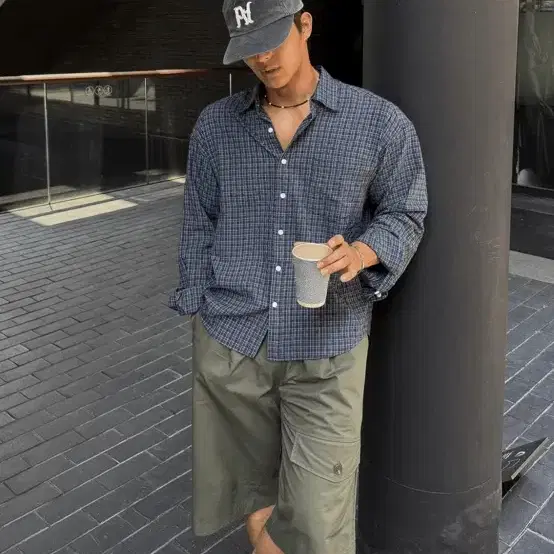 웨이진 카츠엠 썸머 체크 셔츠
