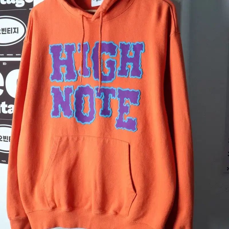 (L-2XL) 카비시 후드티셔츠 빅로고 오렌지 스트릿-H40463