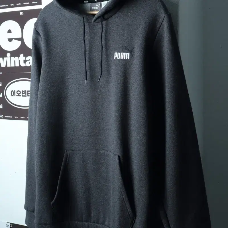 (L-XL) 퓨마 후드티셔츠 그레이 기모 올드스쿨-H40523