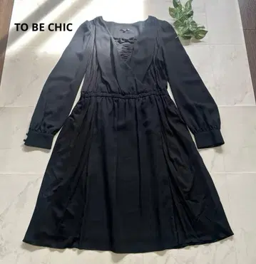 TO BE CHIC 트로미 원피스 블랙 리본 사이즈 40 퍼프 슬리브