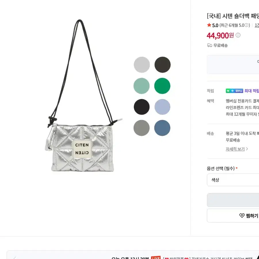 시텐 사코슈 파데드 PADDED SACOCHE 실버 프리사이즈