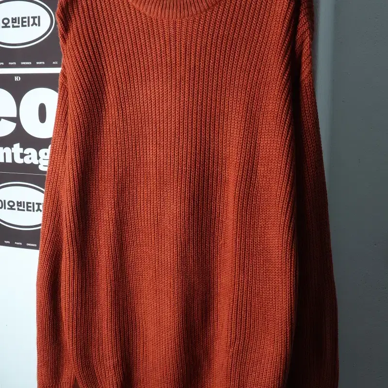 W(L-XL) 리메인세컨드 니트 오버핏 브라운 롱 아메카지-H40449