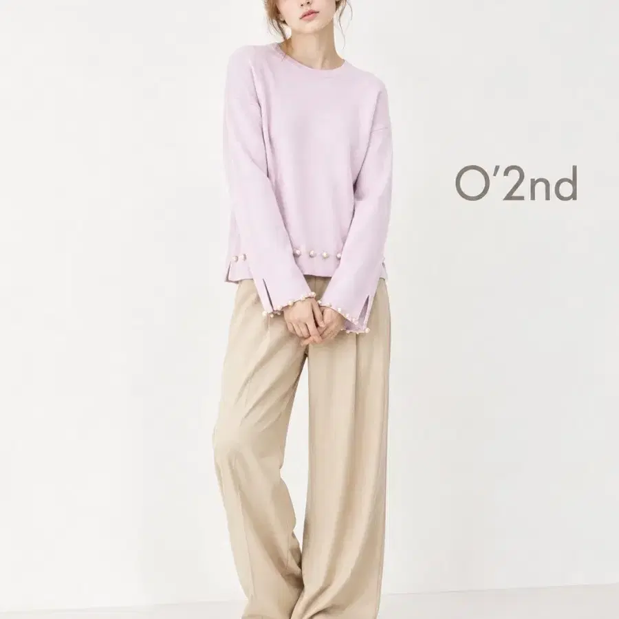 O'2nd 오즈세컨 진주 포인트 니트