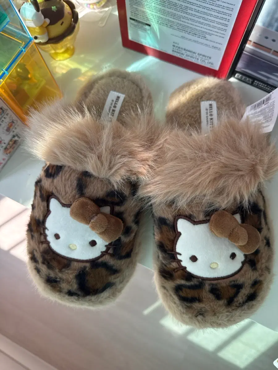 Authentic Hello Kitty Leopard Fur Slippers (New)