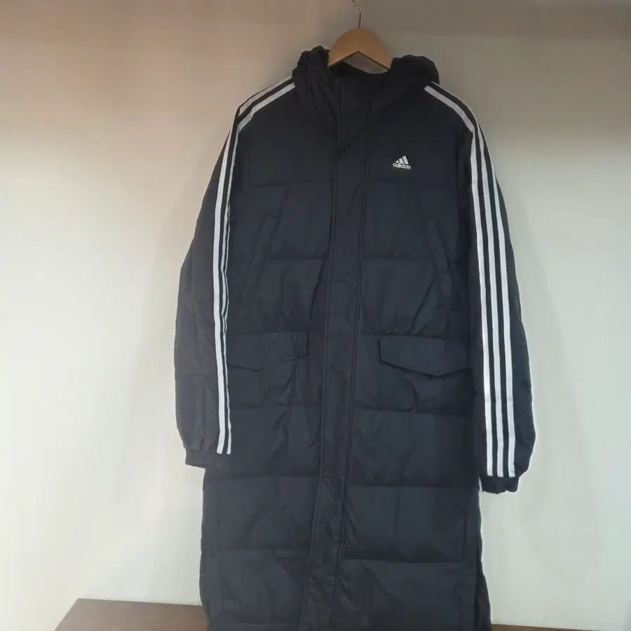 아디다스(adidas) 남성용 3스트라이프 롱다운패딩