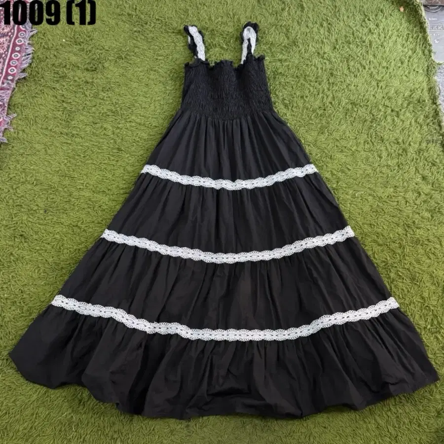 빈티지 프릴 캉캉 원피스 블랙 키즈