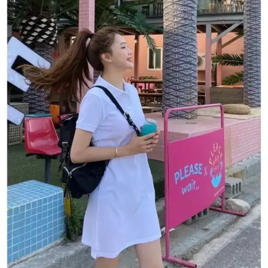 보관만한새제품무방 마리마켓 카라원피스 미친핏 단종상품 블루 요정마리