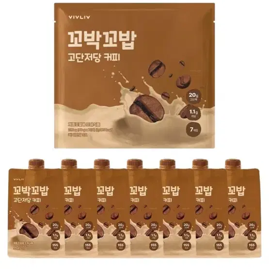 꼬박꼬밥 고단저당 단백질쉐이크 파우치