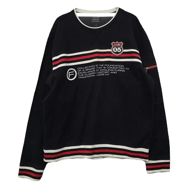 푸부 FUBU 블랙 빈티지 기모 그래픽 로고 프린팅 맨투맨 L