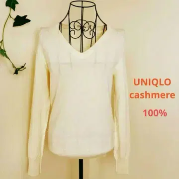 UNIQLO 캐시미어 V넥 스웨터 S 화이트