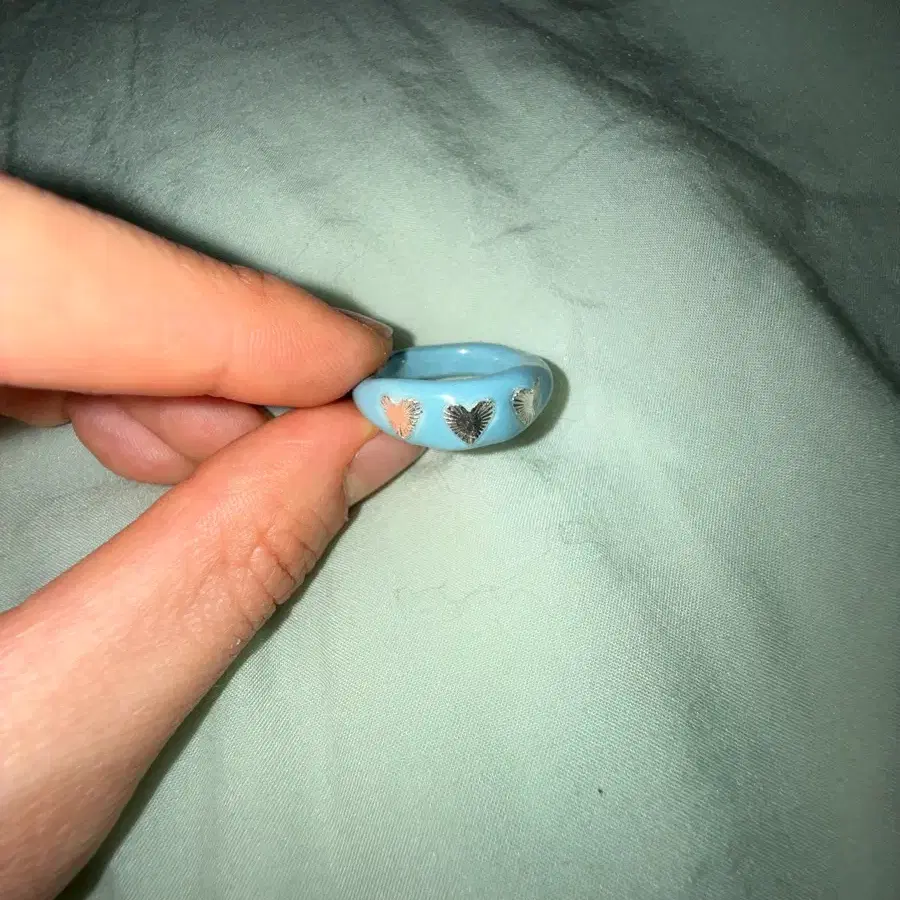 [엔프프] nff shield heart ring-pale blue 12-13호