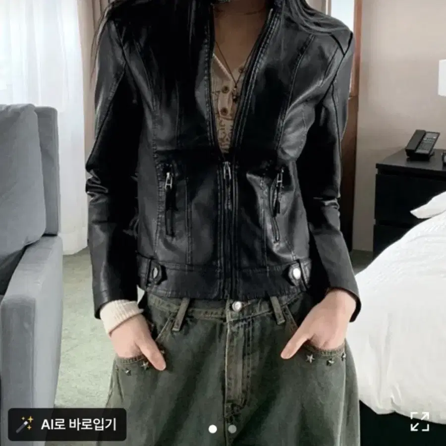 원더원더 토블런 라이더 레더 자켓 m