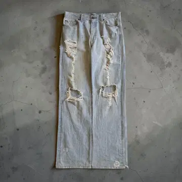 00s grunge 데미지 루즈 스트레이트 데님 누더기 디스트로이 y2k