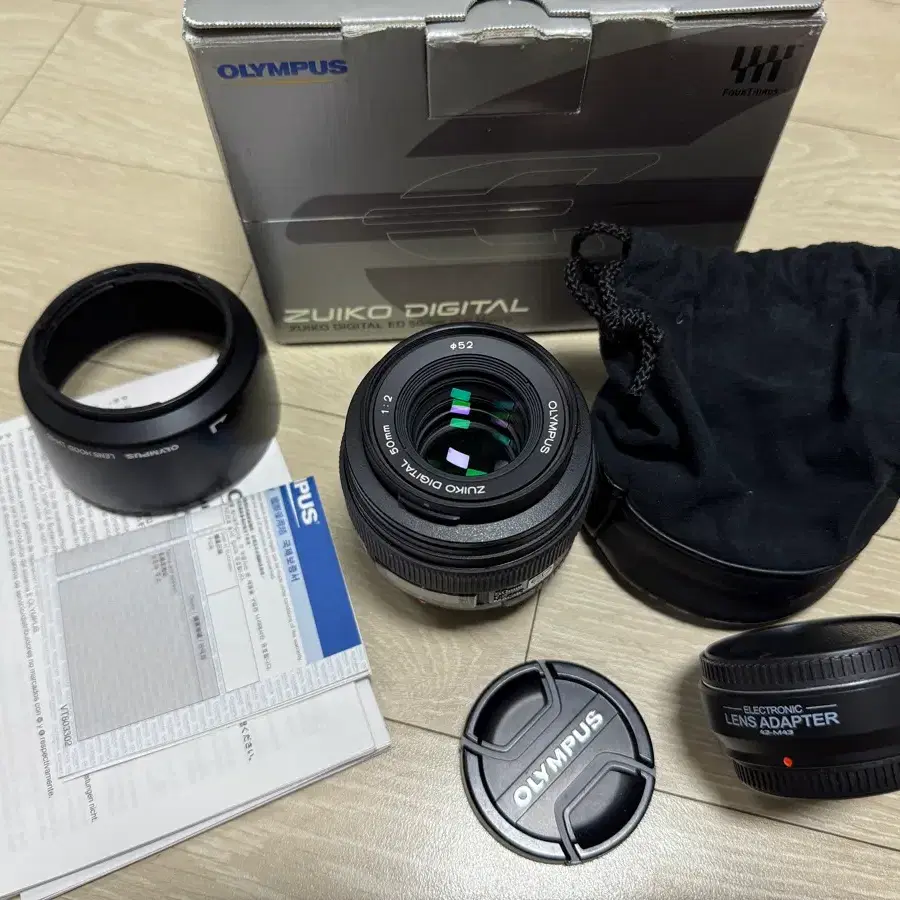 (상태좋은)올림푸스 포서드 50mm F2 Macro 마크로 렌즈 (마이크로포서드 AF 어댑터 포함)