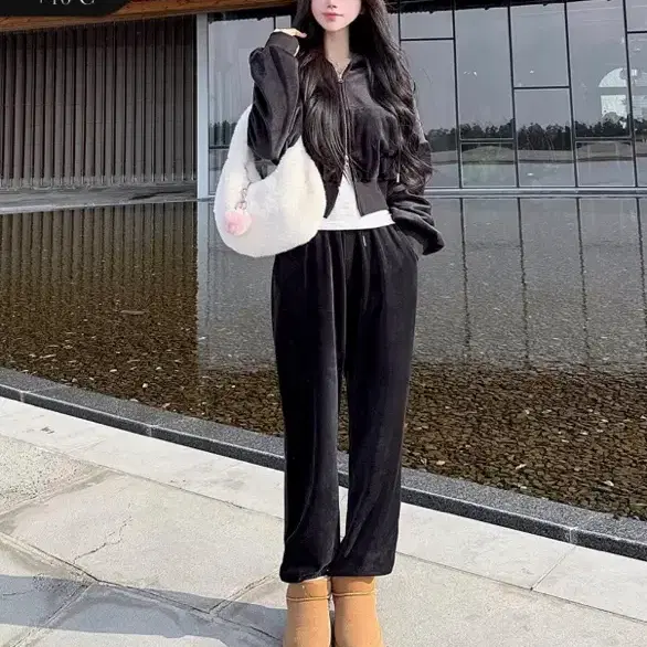 [메이윤]양면 극세사 남녀공용 조거팬츠