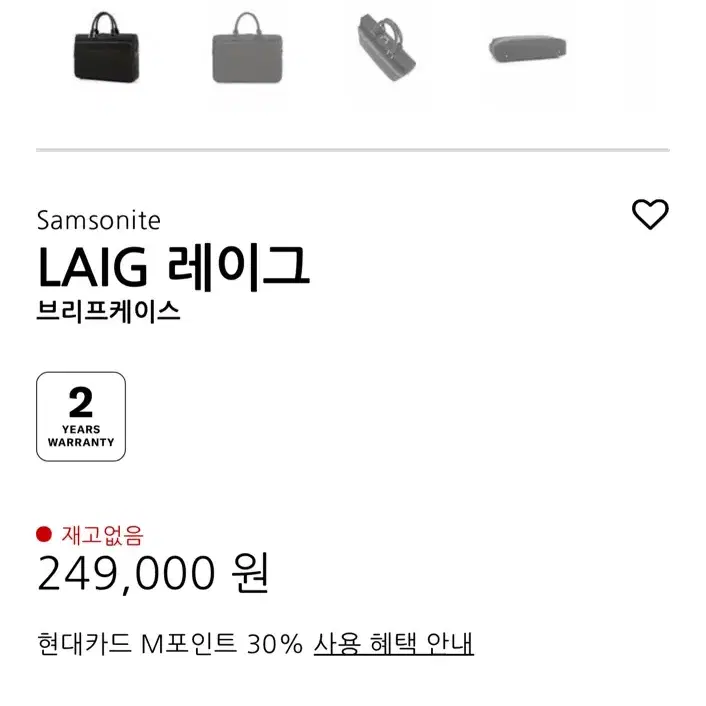쌤소나이트 LAIG 레이그 브리프케이스 블랙