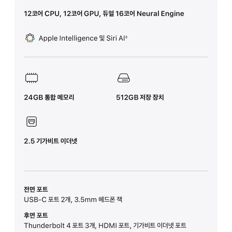 M6 맥미니 24GB 512GB