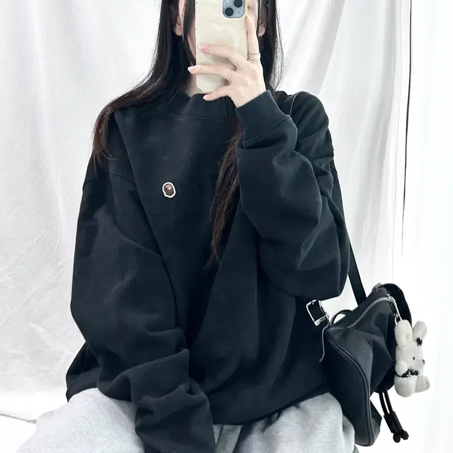 베이프 미니사루 워싱 맨투맨
