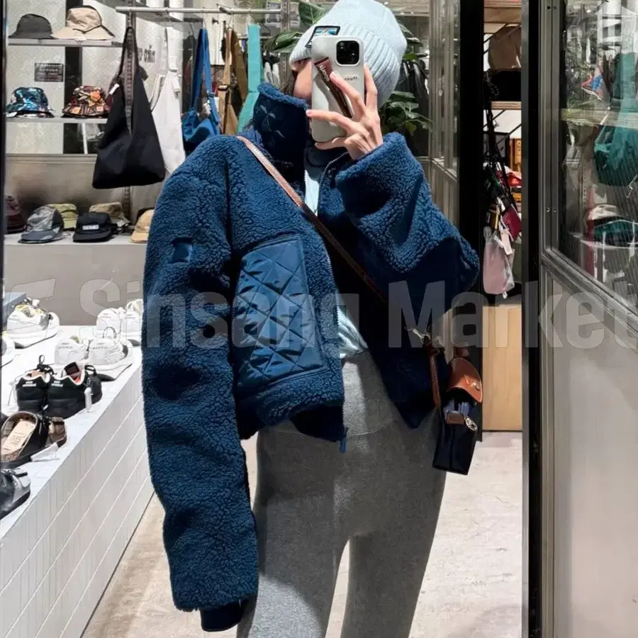[빠른발송] 퀼팅양모자켓 크롭점퍼 블루종 숏 뽀글이 양털 패딩