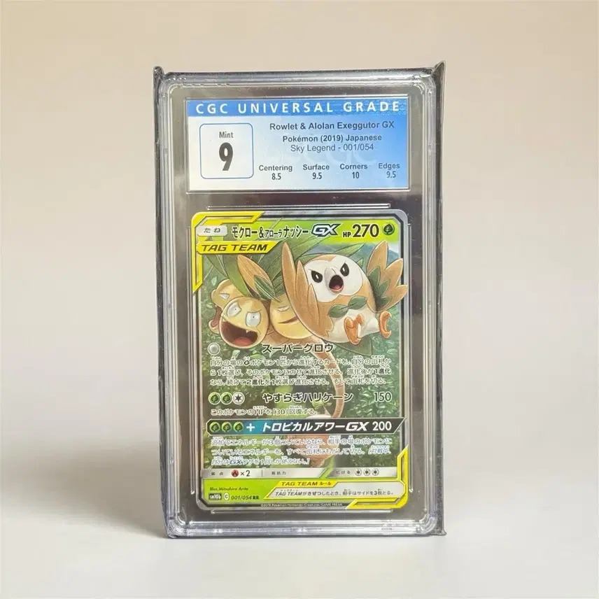 포켓몬 카드 나몰빼미 알로라 나시 GX 태그팀 CGC 9