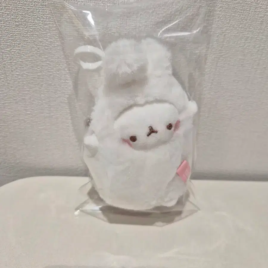 몰랑이 흰토끼옷 미니키링