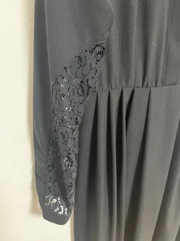 MOUSSY 마우지 블랙 원피스 레이스 소매 무릎 기장 긴팔 사이즈 2