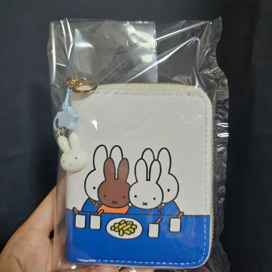 미피 카드 지갑 화이트블루