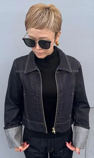 JENNE 인기 롤업 데님 자켓 네이비 S 미사용 새상품