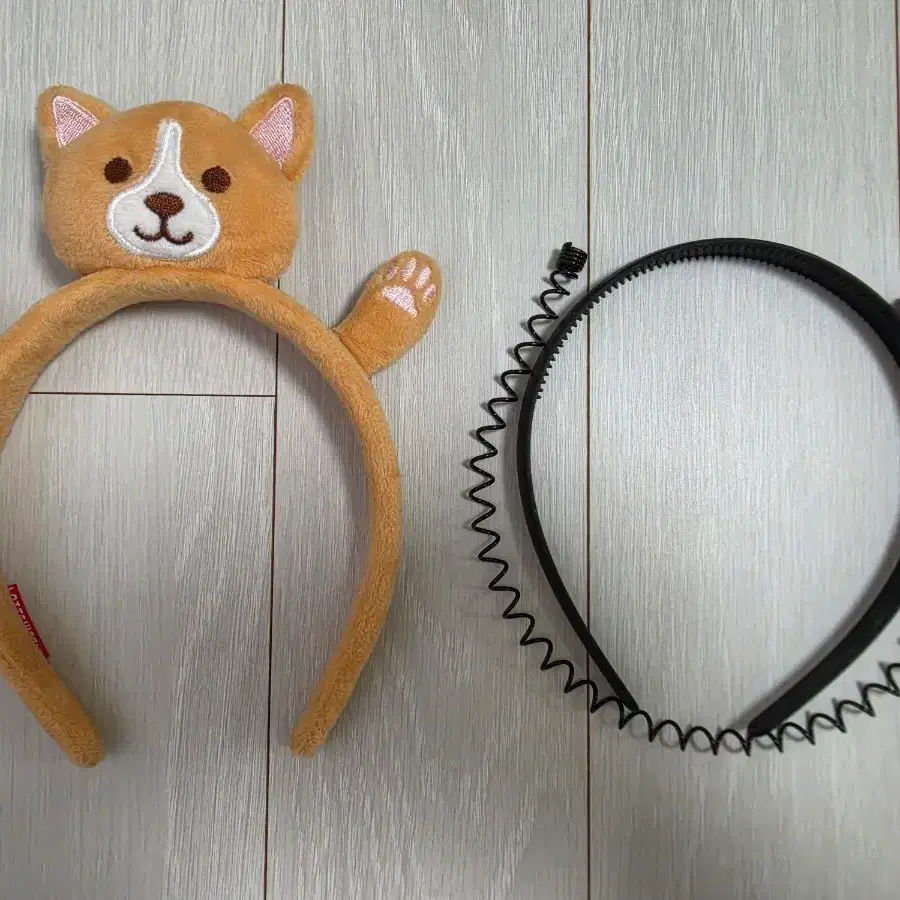 강아지 인형 머리띠랑 그냥 머리띠 2개